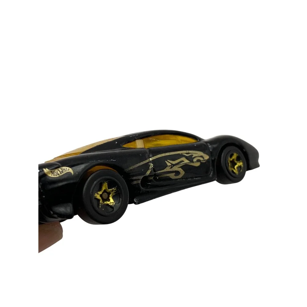 VTG‎ Hot Wheels Jaguar XJ220 Black Gold Leaper Mainline Diecast Car Mattel 1992